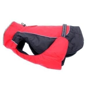 All weather red and black coat for dogs