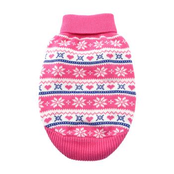 Pink combed cotton dog sweater
