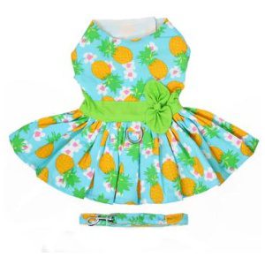 Blue dress with pineapple patches