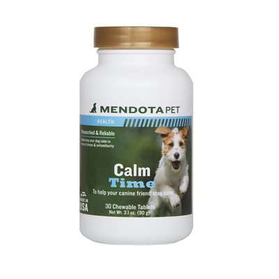 A bottle of calm time for dogs