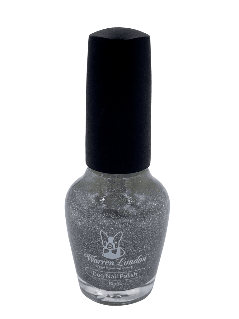 A bottle of nail polish with a black cap.