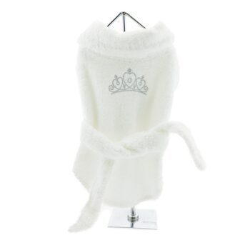 White silver tiara cotton bathrobe