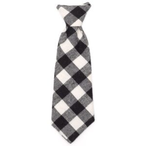 Black and white buffalo necktie for dogs