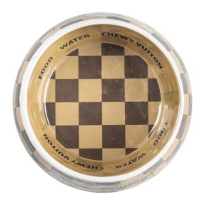 A bowl with a checkered pattern on it.