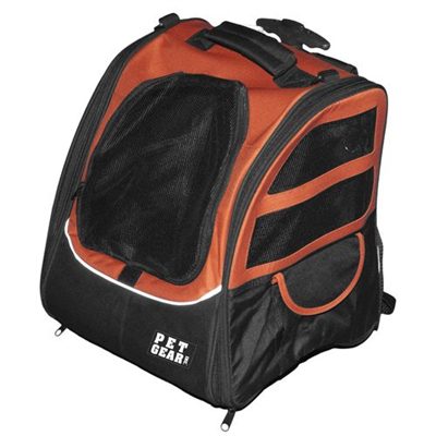 A backpack for dogs is shown in orange.