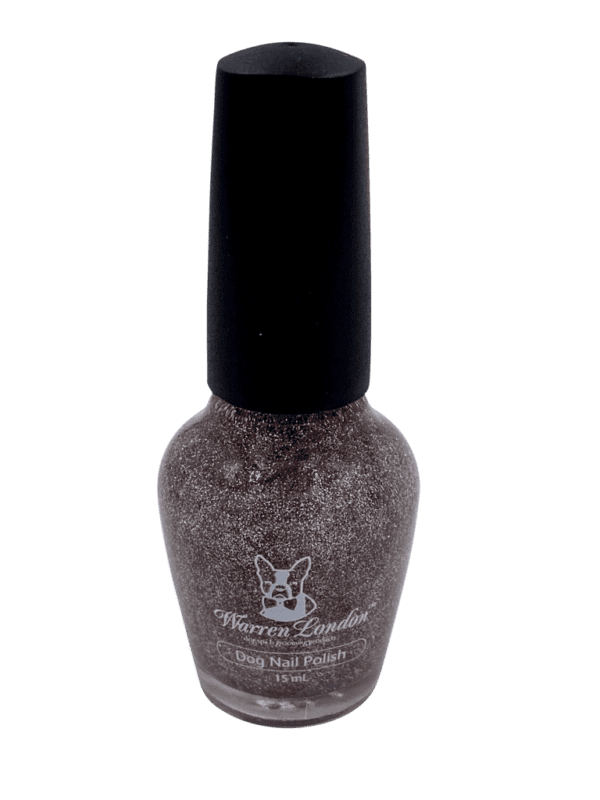 A bottle of nail polish with green background.